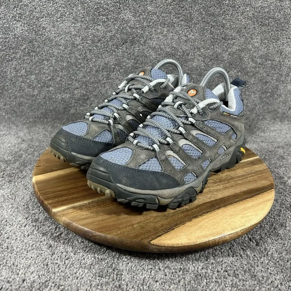Merrell Moab 2 Ventilator Women’s Size 9 Gray Blue Mid Trail Hiking Shoes Used